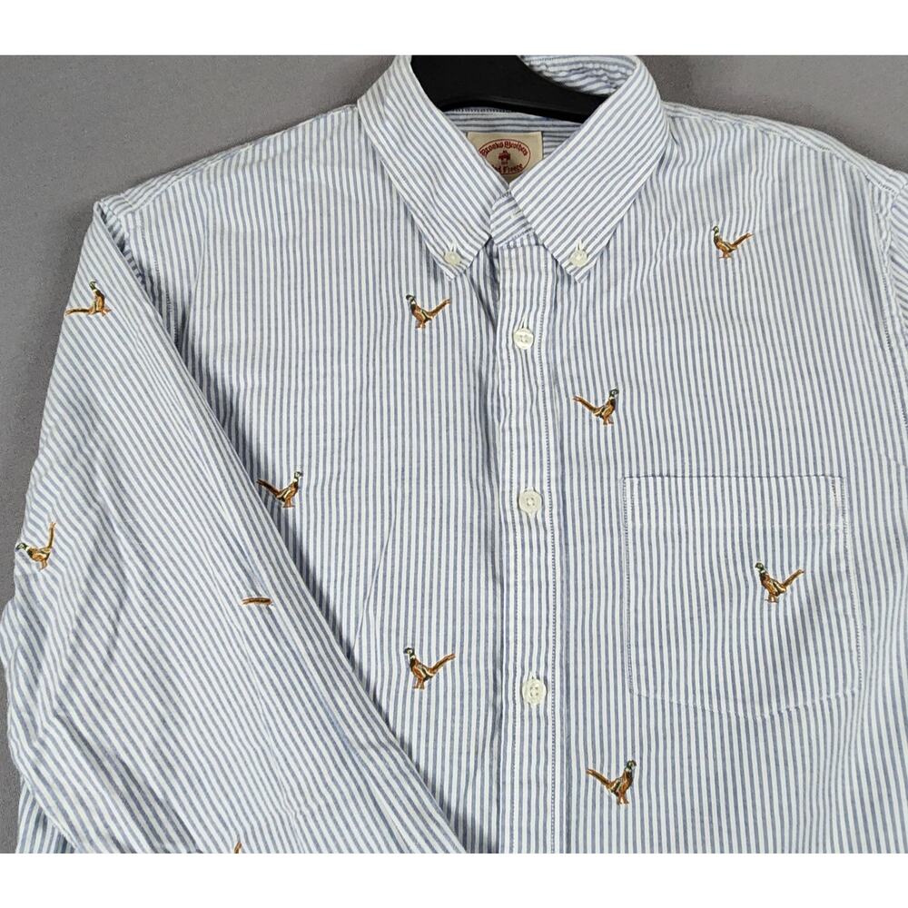 Brooks Brothers Men's Medium long sleeve button down shirt embroidered pheasants